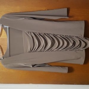 Square neck ruched 3/4 sleeve top